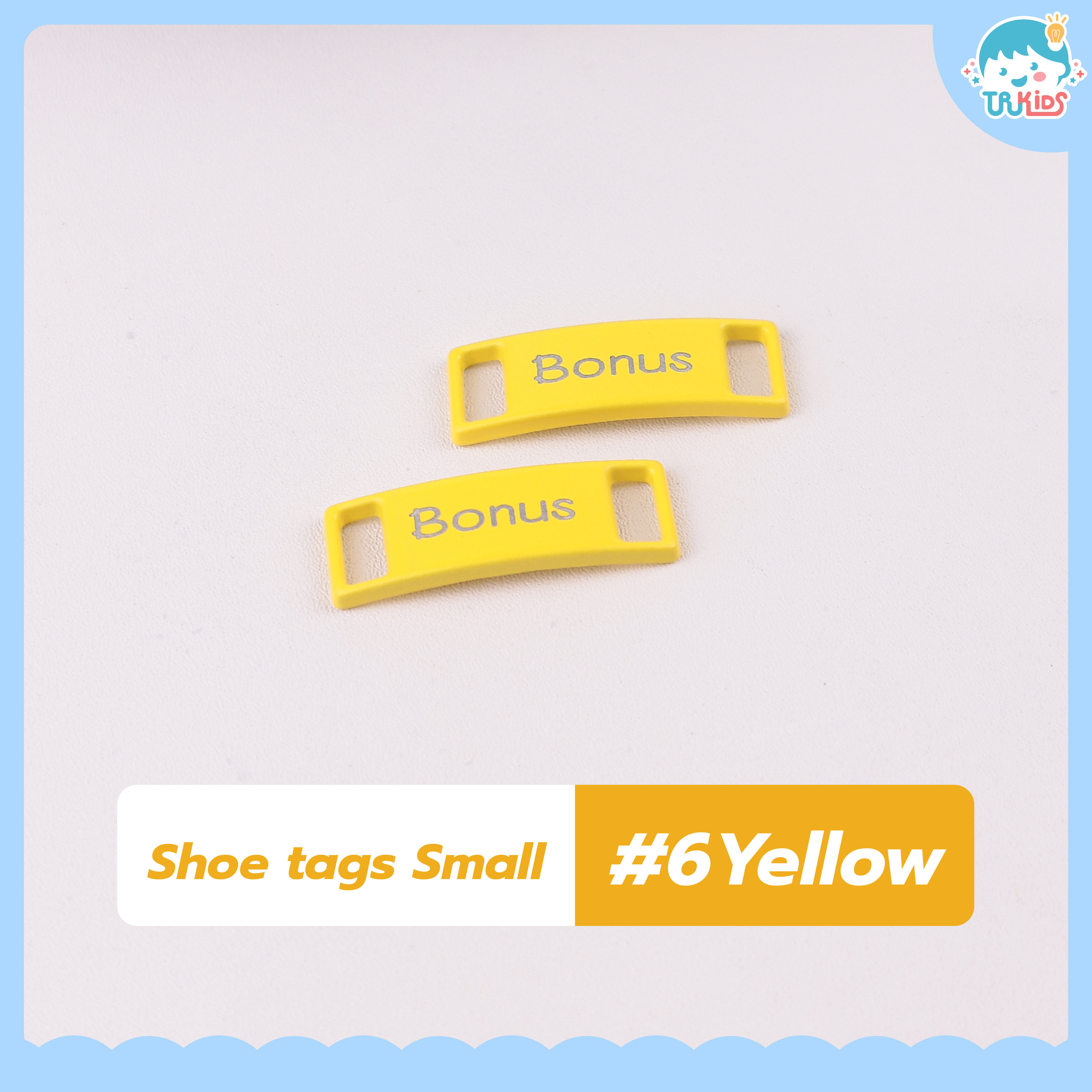 ป้ายคล้องเชือกรองเท้า #สีเหลือง